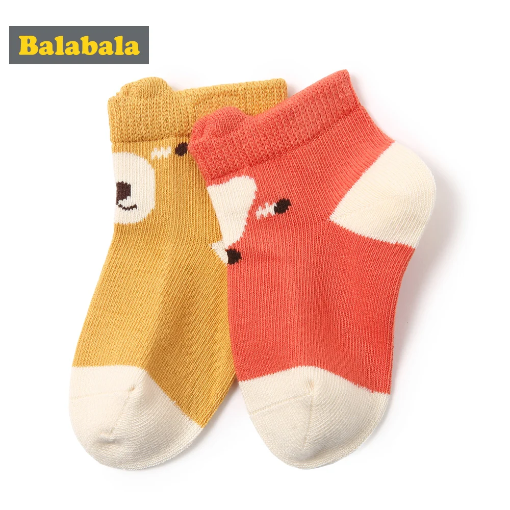 

Balabala 2 pairs/lot boys socks baby socks candy color animal pattern Casual sock for cartoon kid Sport Short Students boys