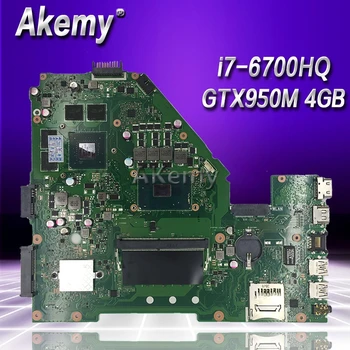 

Akemy X550VX Laptop Motherboard For Asus K550VX X550VX X550VQ FH5900V Mainboard REV 2.0 GTX950M 4GB RAM i7-6700HQ exchange!!!