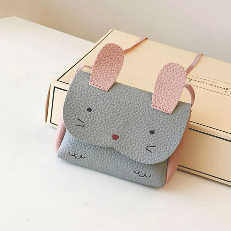 Маленький милый кошелек с кроликом для монет Детский из искусственной кожи