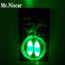 Mr. niscar/1 пара зеленый светодиод светящиеся Шнурки Творческий cool flash световой Кружево свет ботинка Кружево S Пластик обуви Кружево