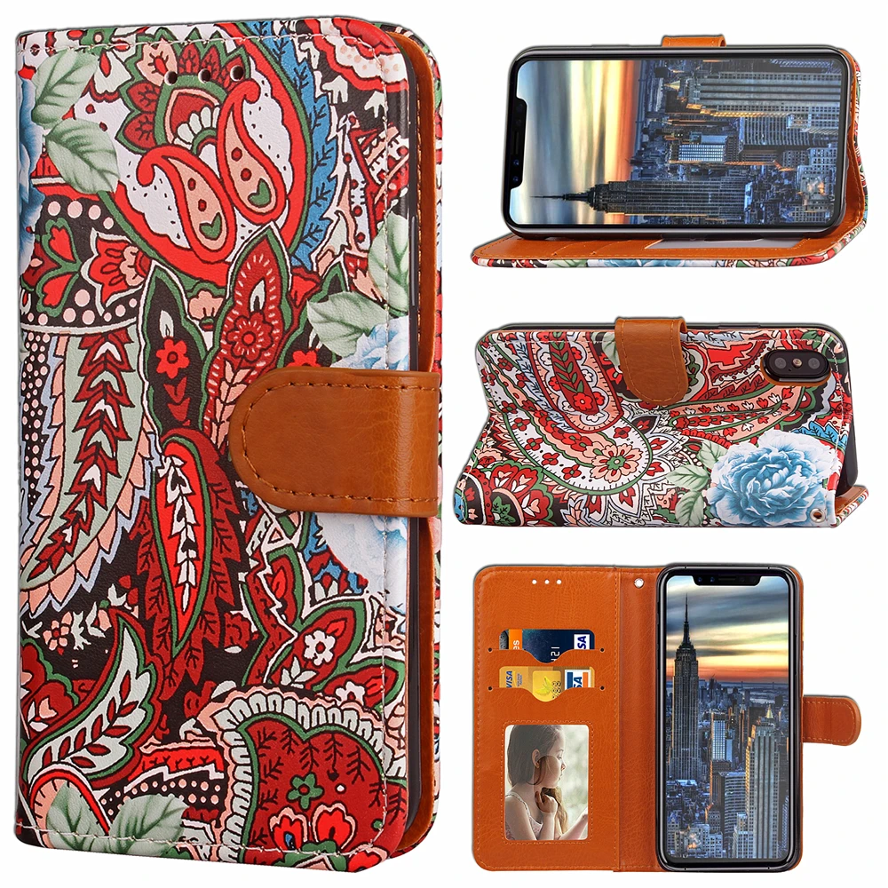 New PU Leather Case for Apple iPhone X Cover with Stand Function Wallet