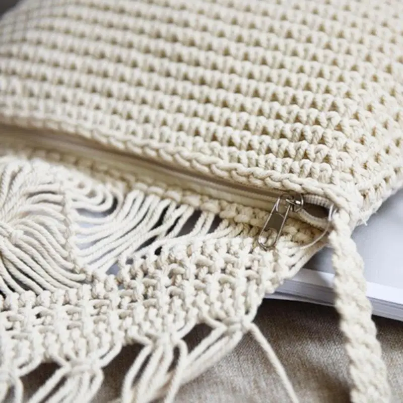 Плетеная круглая сумка ручной работы из ротанга, винтажная соломенная плетеная сумка-мессенджер, летняя пляжная сумка
