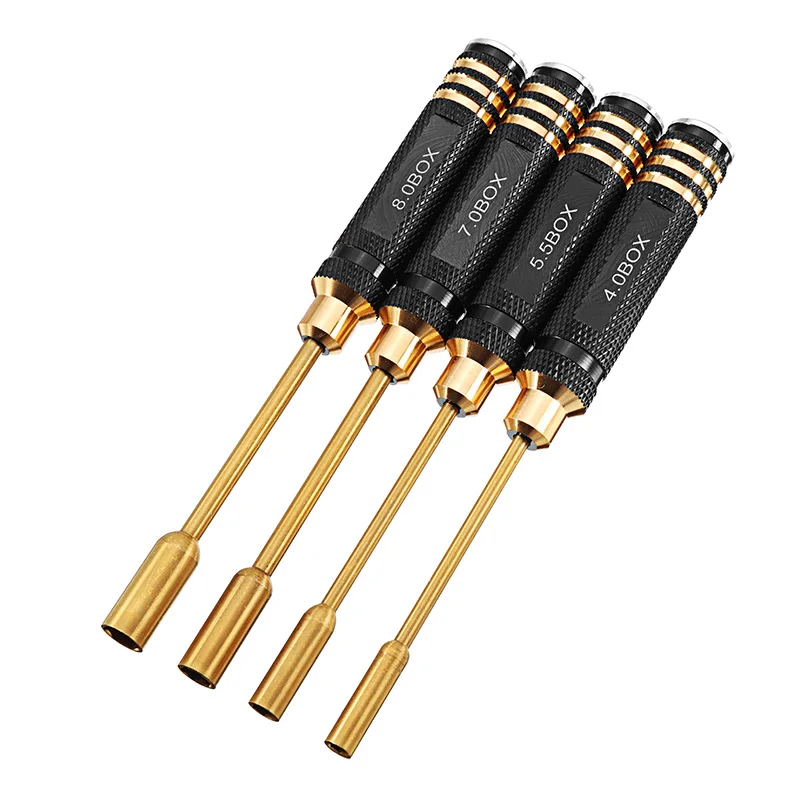 

YZ-028 4pcs 4.0/5.5/7.0/8.0mm Hexagonal Titanium Screwdriver Tool Set For RC Model Spare Parts DIY Accessories