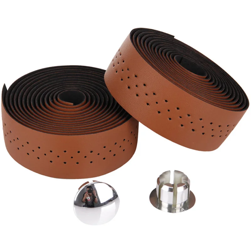 2 rolls of New Retro bicycle Road Bike Sports Cork Handlebar Tape 2 Bar plug Retro
