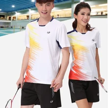 Мужские и мужские теннисные майки с отложным воротником, комплект шорт, спортивная одежда для бадминтона и настольного тенниса, W1024