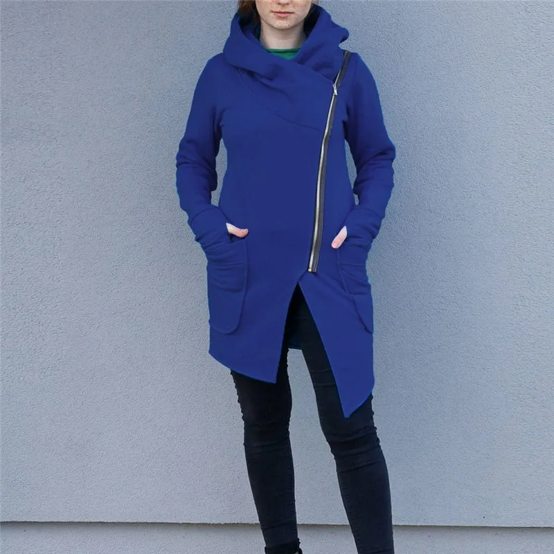 Sudadera Mujer, Элегантная блузка на молнии с капюшоном, осенне-зимний свитер, пальто, куртка, верхняя одежда, Polerones Mujer,, Прямая поставка, L#13