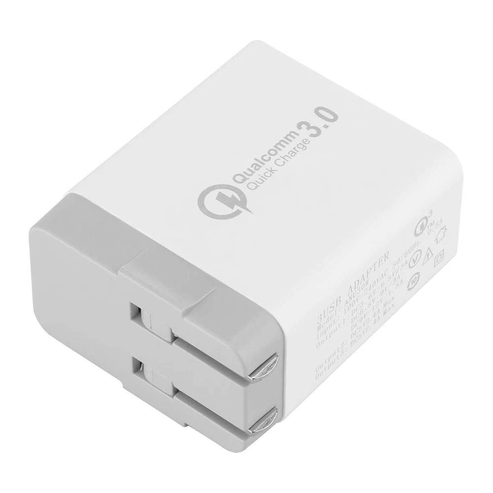 Plug US Powstro 3,0 быстрое настенное зарядное устройство USB для телефона, адаптер для путешествий, 3 порта USB для 3,0, зарядное устройство с поддержкой смарт быстрой зарядки для samsung Galaxy S6 - Тип штекера: Plug US