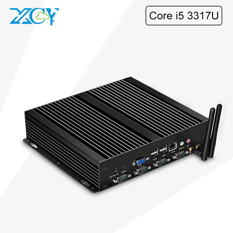

XCY Mini PC Industrial Computer Core i5 3317U Dual Cores 1.7GHz 8*USB 4*COM RS232 Dual LAN HDMI VGA WIFI Rugged PC Windows Linux