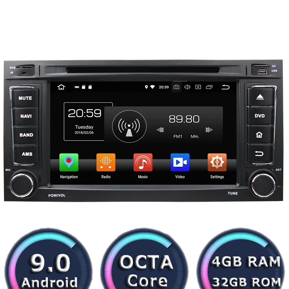 Roadlover Android 9.0 Car DVD Player For Volkswagen VW Touareg 2002-2010 Multivan 2008-2012 Stereo GPS Navigation Magnitol 2 Din |