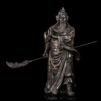 

62 CM Chinese Pure Bronze Copper Dragon GuanGong GuanYu Yun Chang War God Statue