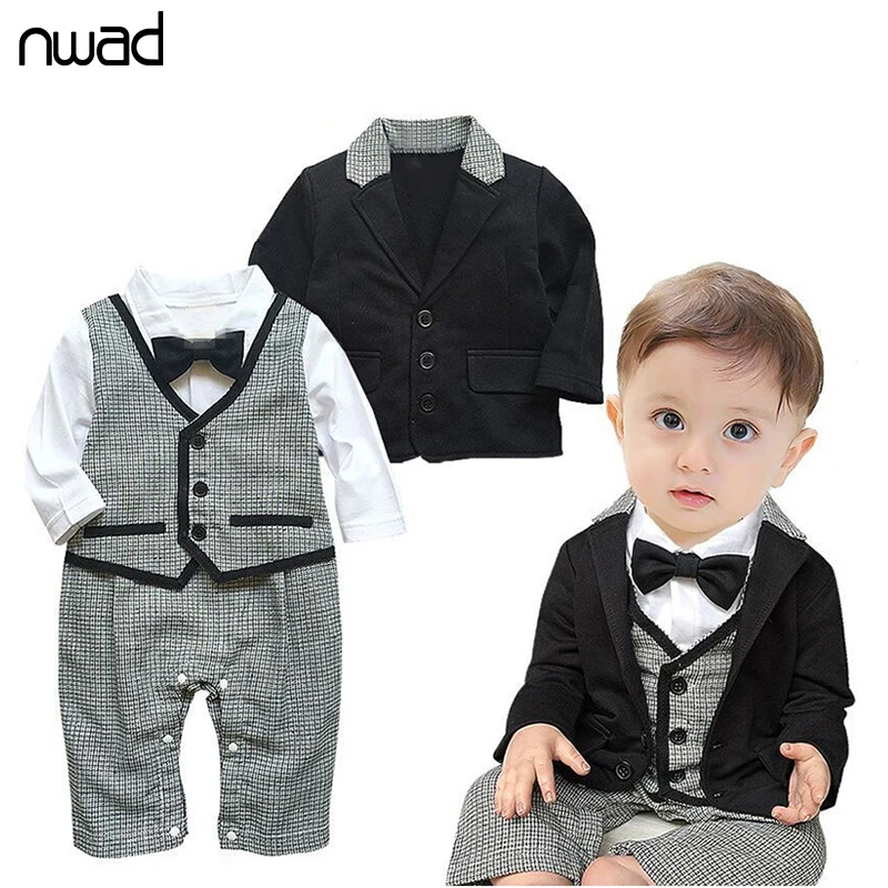 2PCS /Set Baby Kid Plaid Clothing Set Gentleman Formal Suits For