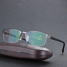 Мужские очки для чтения, мужские фотохромные прогрессивные очки, мужские Мультифокальные очки для дальнего и ближнего зрения, металлические очки