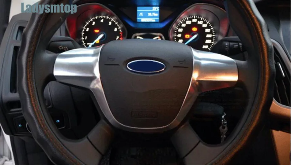 Ladysmtop автомобильный Стайлинг руля декоративная крышка наклейка чехол для Ford Focus 3 mk3 2012-/KUGA 2013