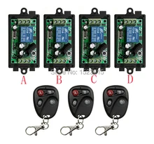 NEW DC12V 1CH 10A Radio Controller RF Wireless Relay Remote Control Switch 315 MHZ 433 MHZ teleswitch 3 Transmitter +4 Receiver