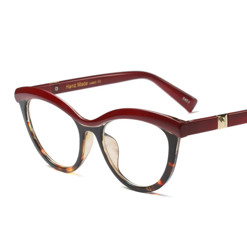 Модные женские туфли кошачий глаз очки Рамки Прозрачный без градуса бренд дизайнерские оправы для женщин женские очки высокое качество - Цвет оправы: C3