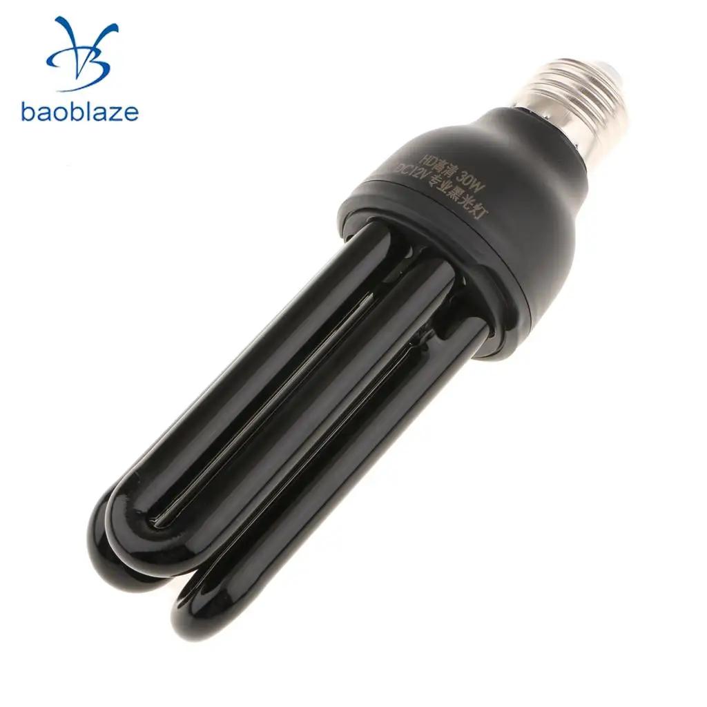 Baoblaze 12V UV Blacklight Fluorescent Glowing Bulb CFL Light Bulb Party Effect Lamp E27