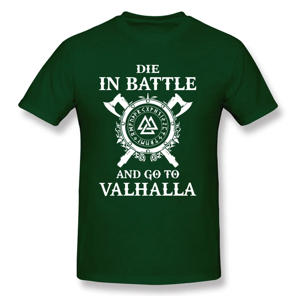 Die-in-Battle-go-to-valhalla Normal Thanksgiving Day 100% Cotton O-Neck Men Tops T Shirt Tees 2018 Discount Short Sleeve Tshirts Die-in-Battle-go-to-valhalla dark