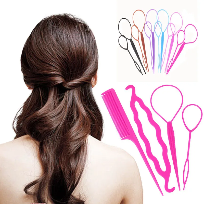 Hair Twist Styling Clip Stick Bun Donut Maker Braid Tool Set Hair Accessories 5 Colors Available