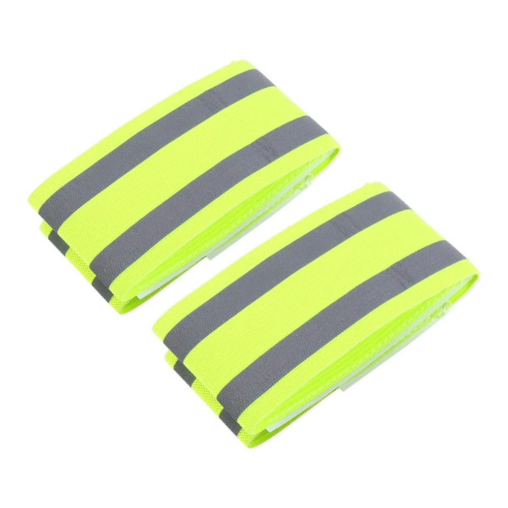 2pcs/Pair Green High Visibility Double Reflective Wristband Bracelet