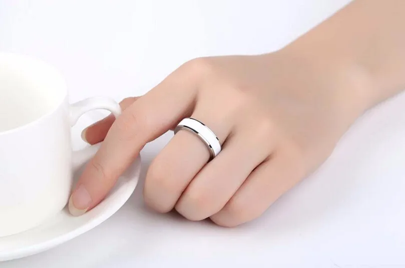 Anenjery, обручальные кольца, нержавеющая сталь, белые кольца, титановая сталь, anillos для женщин, мужчин, обручальные ювелирные изделия, T-R44