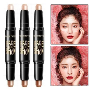 

Double-ended Bronzer 2 In 1 Contour Highlighter 3D Face Daily Facial Makeup Eye Circle Hide Blemish Creamy Concealer Stick