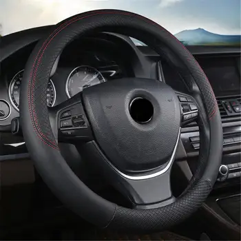 

Leather Steering Wheel Cover Fashion embossed Anti-skid Universal Hot sale Interior Accessories Protector car styling 6 Colors