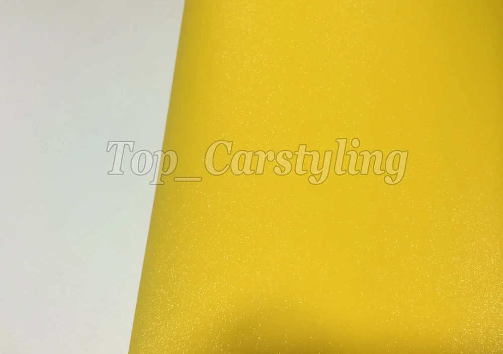 Yellow glitter vinyl sandy car wrap film (3)