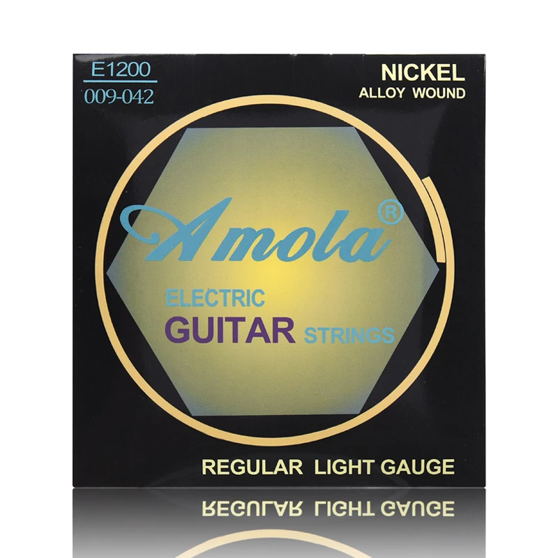 

Amola E1200 Electric Guitar Strings set 009-042 Regular Light Gauge NICKEL Alloy Electric Guitar Strings 6pcs/set