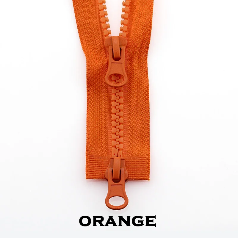 5# разъемная застежка-молния 80/90/100/120/150 см двойными собачками good Market пластик резиновые цветные молнии для одежды - Цвет: Orange