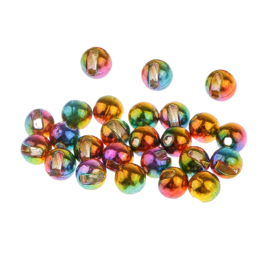25pcs 5 Colors 4.6mm Nice-Designed Slotted Tungsten Beads Fly Tying Material Bolas de tungsteno perles de tungstene