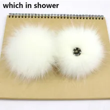 10 шт./лот искусственный мех из натурального меха енота с меховыми помпонами для крашения Меховые помпоны из меха енота искусственный шапка из меха лисы с помпоном крепится защелками