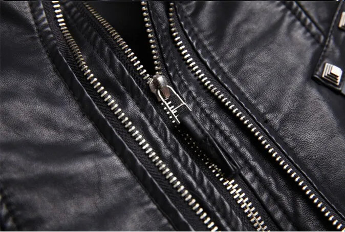 Заклепки с поднятыми плечами колодки байкерские Искусственная кожа куртка Двойной отворот на молнии открытые Асимметричное пальто из искусственной кожи Верхняя одежда S-6XL