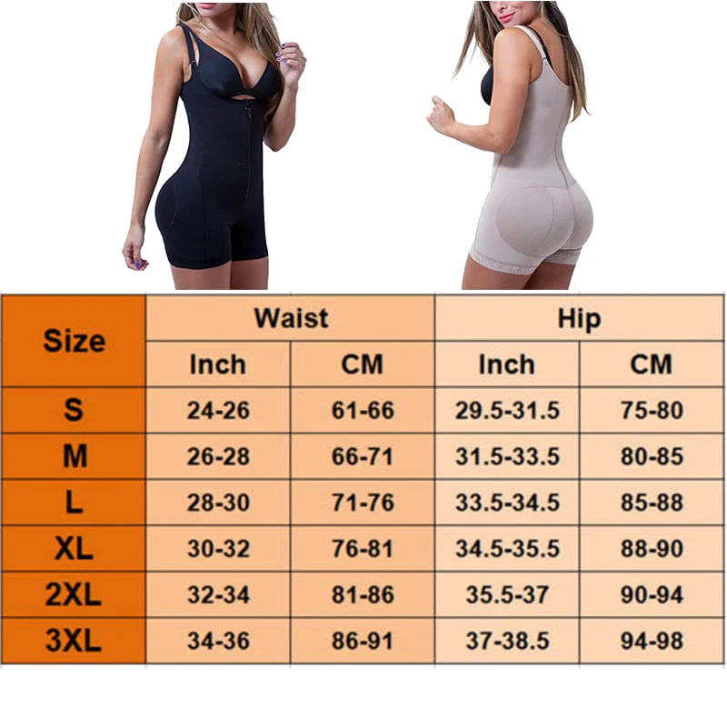 Women's Full Body Shapewear Firm Control Zip Front Open Bust Latex Bodysuit Fajas Reductoras Full Body Shaper Slimming Shaper
