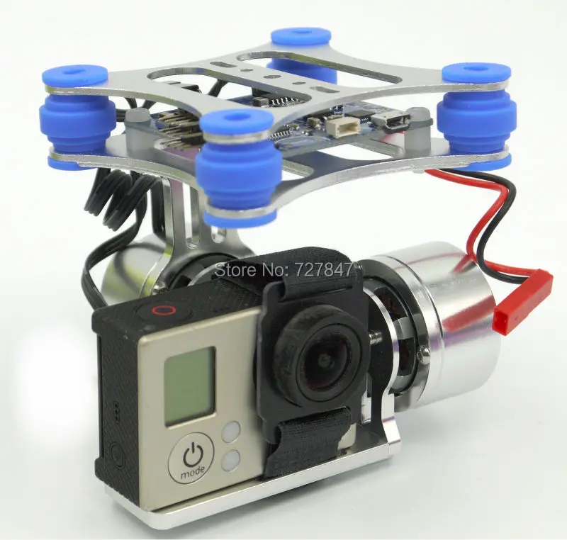 CNC FPV Quadcopter BGC 2 Axis Metal Brushless Gimbal W/ Controller For GoPro 3 Camera DJI Phantom 1 2 Walkera X350 Pro