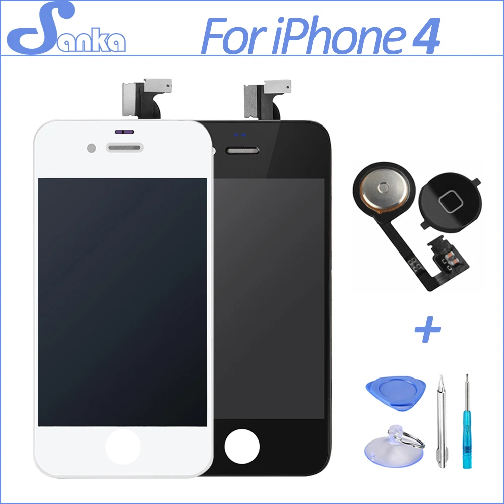 

SANKA For iPhone 4 4G A1332 LCD Touch Screen Display Digitizer Replacement Assembly Ecran Pantalla Phone Parts with Home Button