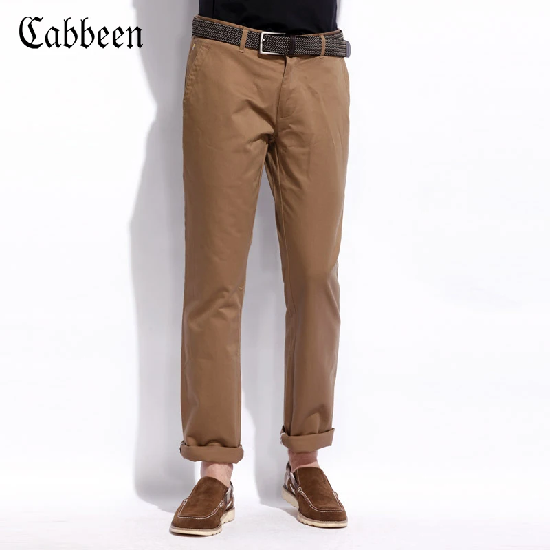 CABBEEN spring paragraph khaki three color trousers male fashion casual ...