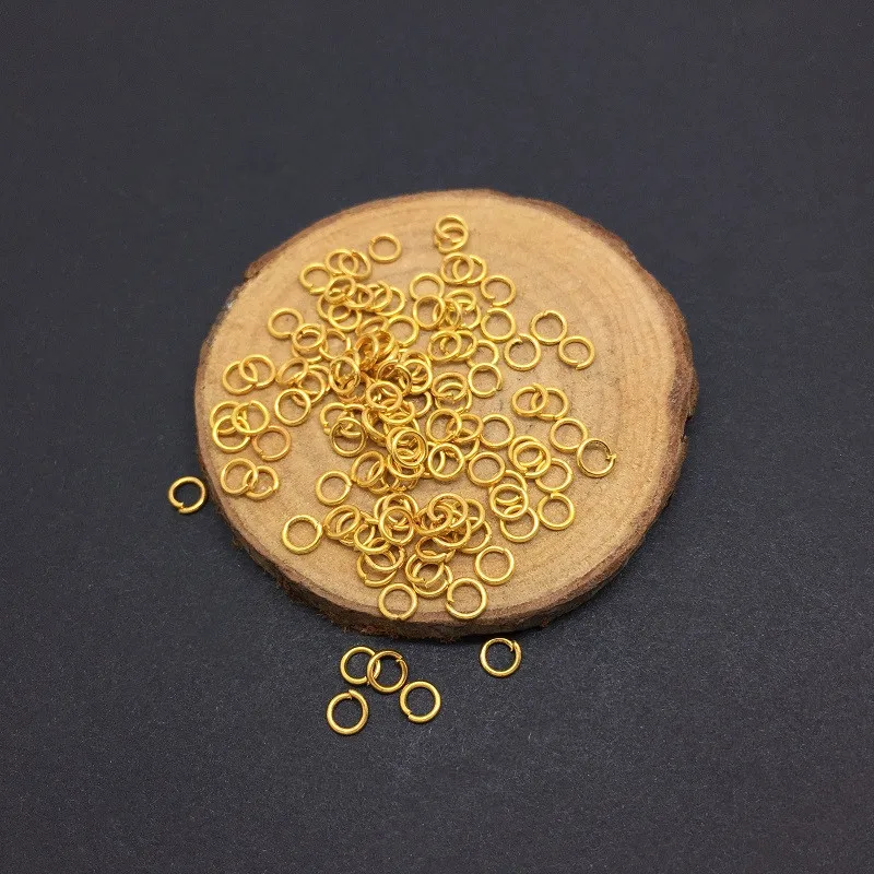 

LEENAHAR-Lot of 200pcs 4*0.7MM Fashion DIY Component Split Rings Gold Color Plated Jump Rings for Kabbalah Jewelry Free Shipping