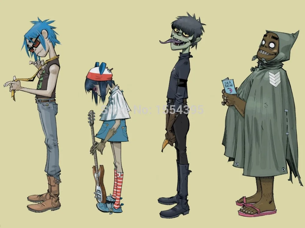 На заказ Gorillaz лапша Классическая мода стильный Домашний Декор Ретро плакат (50x76 см) стены стикеры Рождество аксессуары U1-180