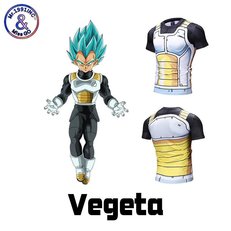 Мужская компрессионная рубашка Dragon Ball Z футболки 3D аниме для фитнеса топы Super Saita