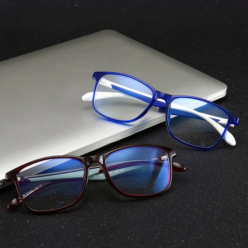 Vazrobe TR90 Blue Glasses Men Women Computer Eyeglasses man anti