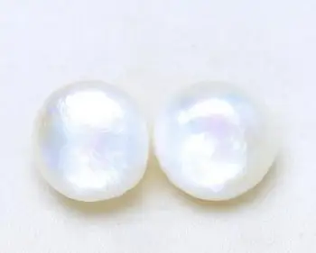

Wholesale price ^^^ GORGEOUS pair of 11-12mm south sea BAROQUE white pearl earring