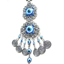 Turkish Evil Blue eye Glass pendant key chain nazar bag charm car protection key ring