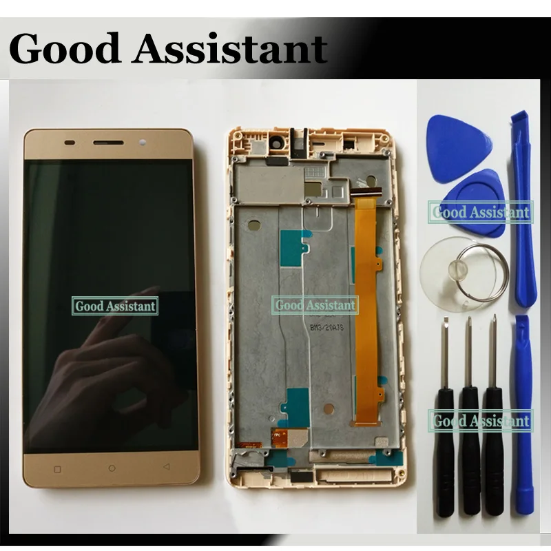 

High Quality Gold 5.0 inch For Highscreen Power ICE LCD Display + Touch Screen Digitizer Assembly Replacement With Frame + Tools
