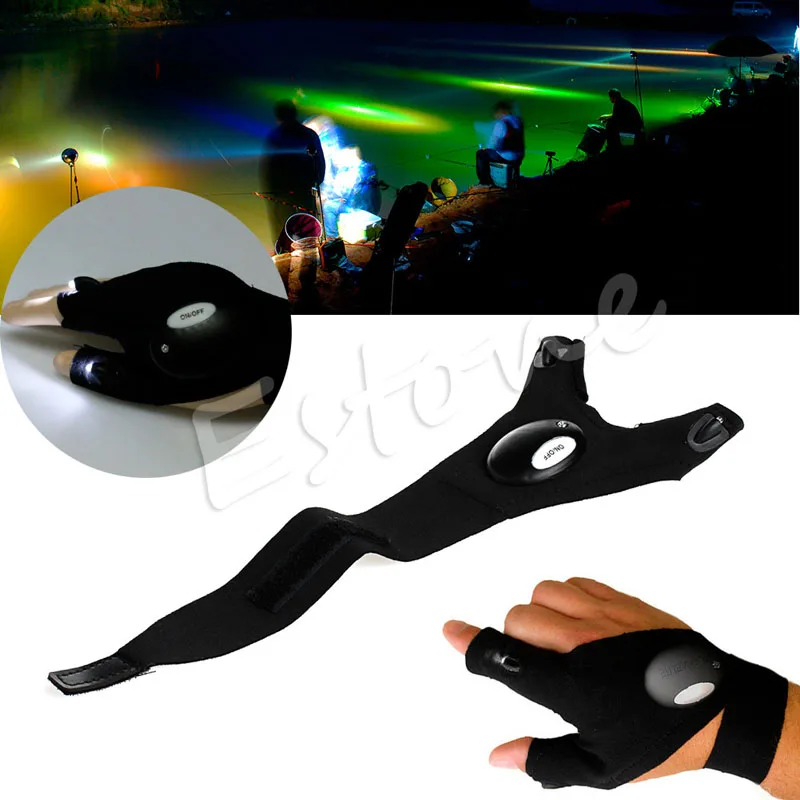 1PC NEW Waterproof Glove Right Hand LED Light Flashlight Fish Finshing
