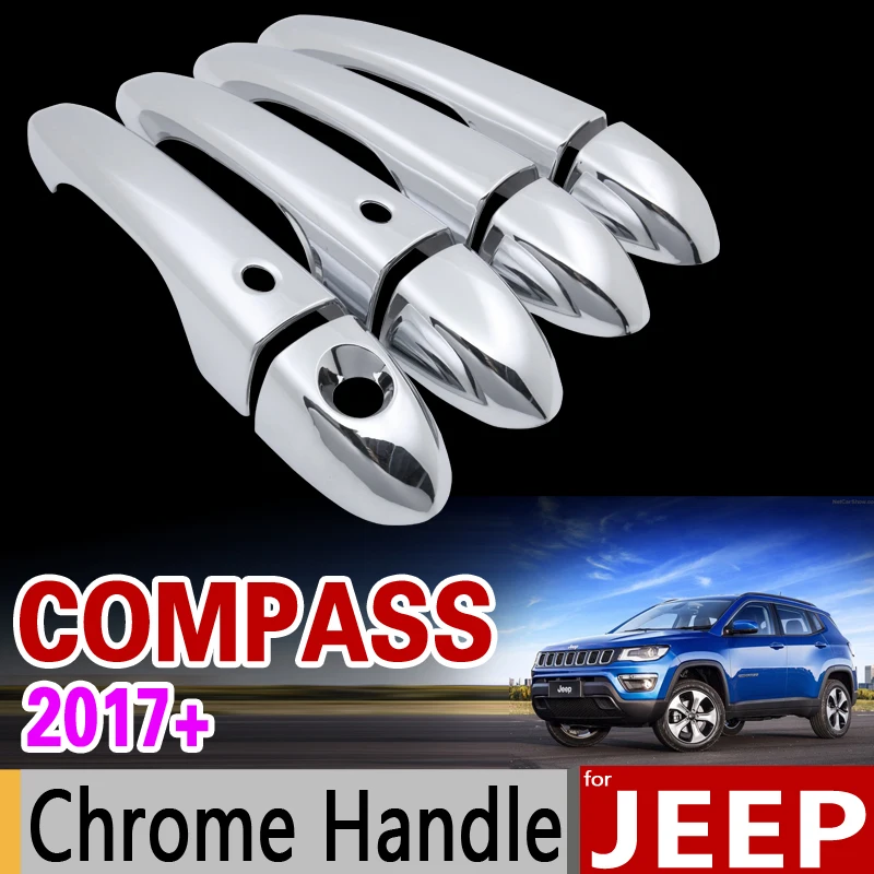 for JEEP Compass 2017 2018 Luxurious Chrome Door Handle Cover Trim Set