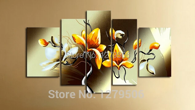 

Handmade Abstract Gardenia Flowers Picture Oil Painting On Canvas Wall For Living Room Wall Decor Group Of Paintings