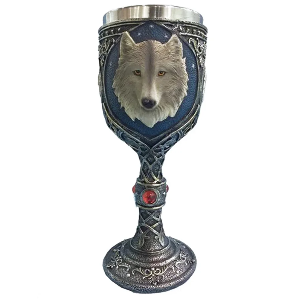 Stainless Steel Gothic Goblet Halloween Party Drinking Glass 3D Skull