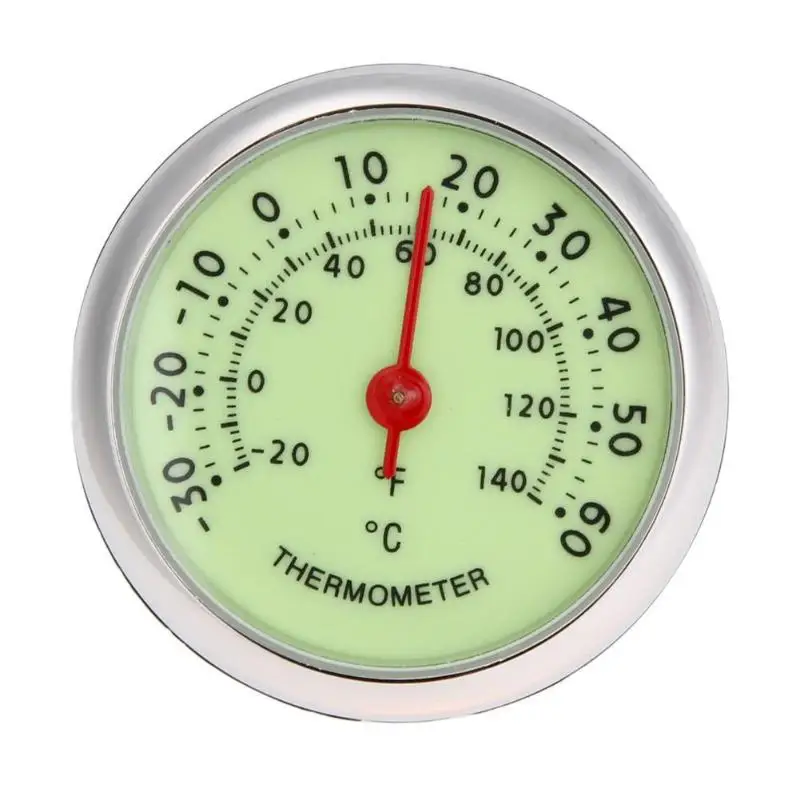 

Universal Fluorescent Car Clock Mini Round Auto Self-adhesive Analog Thermometer Temperature Meter Auto Rust-proof Measurement