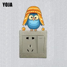 YOJA уникальный сова Декор переключатель стены стикеры номер спальня Высокое качество Цветные 10SS0155