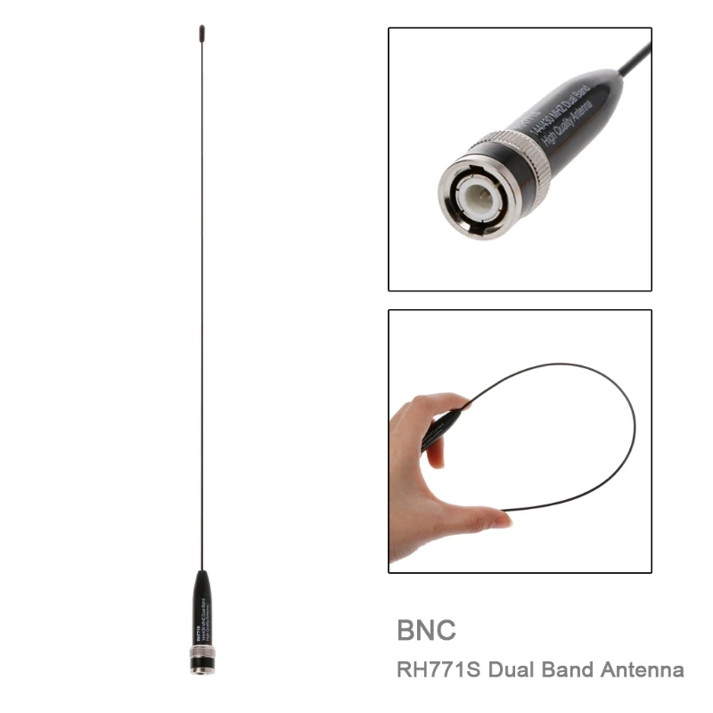 RH771S BNC антенна ультратонкая VHF+ UHF для Icom IC-V8 IC-V80 радио Kenwood TK100